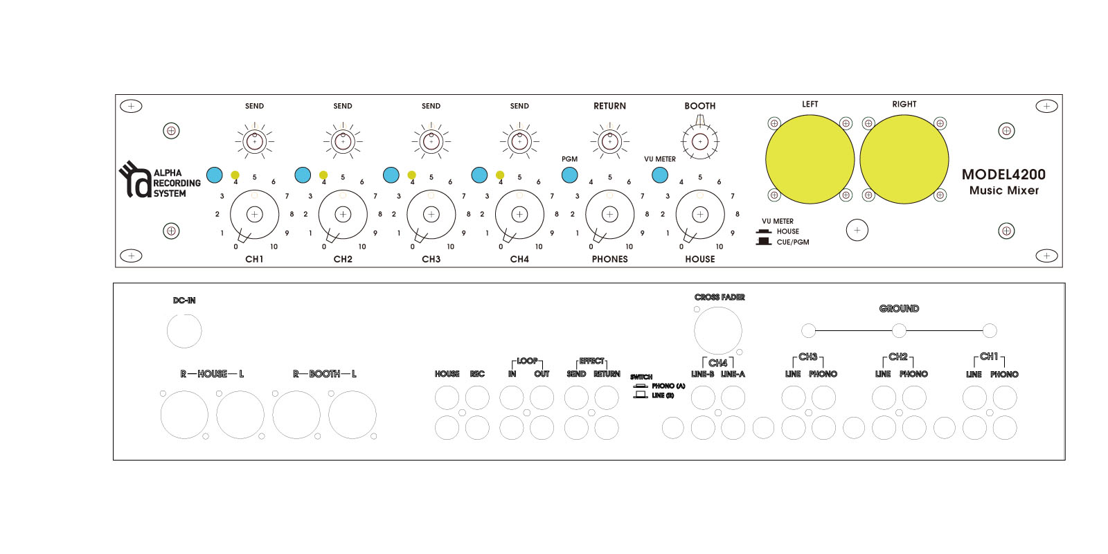 Photo4: ARS MODEL 4200 MUSIC MIXER Black face Final Edition